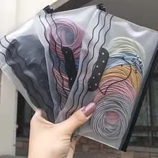 100 peças/pacote Faixas de Cabelo Femininas/Estilo Simples em Cores Sólidas Popular na Coreia 4VWC LRTR