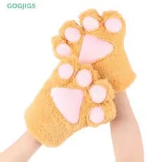 [GOGJIG5] Luvas fofas em formato de pata de urso de pelúcia, luvas de cosplay de personagem de desenho animado, anime, Q