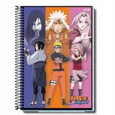 Caderno Escolar Universitário Naruto Shippuden - classico Capa Dura Personalizado 01 a 20 Matérias