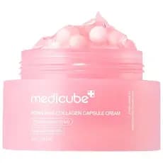 Creme em Cápsula Medicube com DNA de Salmão PDRN Colágeno Rosa |   Creme Hidratante Leve com PDRN e Niacinamida para Tom