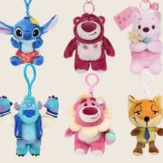 Brinquedos de pelúcia da Disney, bonecos do Winnie the Pooh, pingentes do Stitch, usados para decorar mochilas. KJXG B
