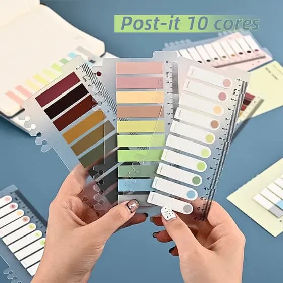 Notas Adesivas Coloridas Morandi para Classificação, Pequenas e Modernas, Adesivos Plásticos de Folhas Soltas para Marca