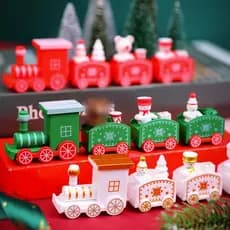 Decoração de Trem de Natal com 4 Laços para Crianças, Presente para Festa de Ano Novo