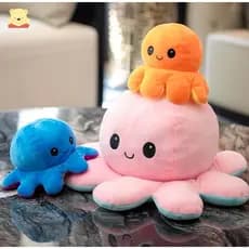 Pelúcia de Polvo Bipolar Bravo e Brinquedo Reversível para Humor Feliz, Disponível em Diferentes Cores