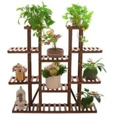 Porta plantas para varanda envernizado monio. Floreira de chão, Suporte Para Vasos De Plantas Em Madeira Pinus