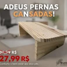 Descanso, apoio de pés para manicure o escritório. Pinus crú
