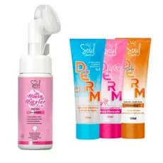 Kit Skincare Soul Cosméticos Mousse Micelar  Rosa Mosqueta Vitamina C Limpeza Facial