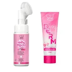 Kit Limpeza Facial Rosa Mosqueta Soul Cosméticos Mousse Micelar Sabonete Líquido Facial 100ml