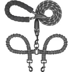Coleira Dupla para Cães iYoShop, Coleira para Dois Cães com Rotação de 360 Graus, Sem Emaranhados, com Amortecimento de