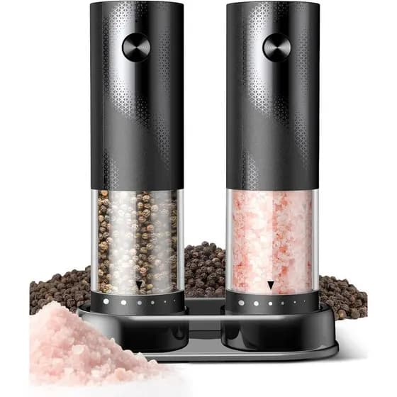 Conjunto de Moedores Elétricos de Sal e Pimenta - Moedores Automáticos Recarregáveis de Sal e Pimenta, Eletrodomésticos