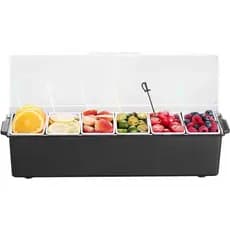 VEVOR Servidor de Condimentos Refrigerado, Recipiente de Servir Condimentos com 6 Compartimentos Refrigerados a Gelo, Ba