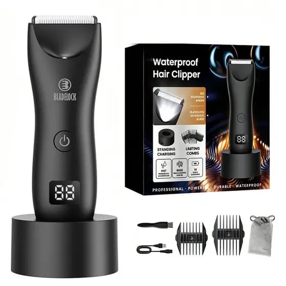Aparador De Pelos Íntimos Masculino Impermeável, Aparador Universal Elétrico Para Barba E Corpo