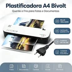Plastificadora A4 Máquina De Laminação Quente E Frio Bivolt 110V/220V, Laminadora Para Fotos E Documentos A4 A5 A6