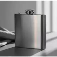 Cantil de Bolso em Aço Inox 210ml – Porta Bebida Whisky, Vodka e Rum