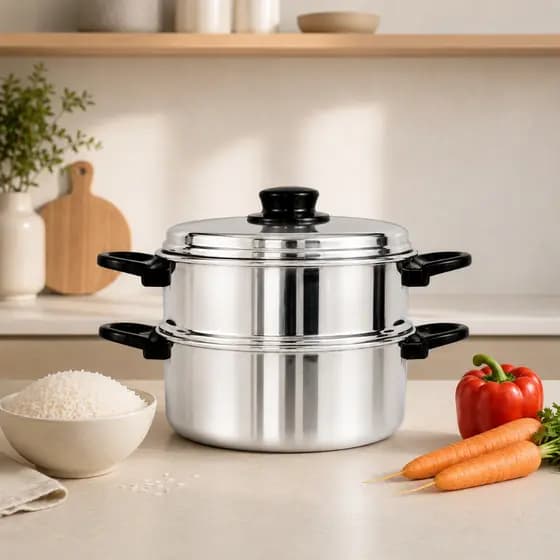 Jogo de Panela Cozimento a Vapor 4,2L Legumes Arroz e Vegetais Panela Aquecedora Multifuncional