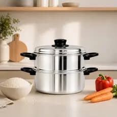 Jogo de Panela Cozimento a Vapor 4,2L Legumes Arroz e Vegetais Panela Aquecedora Multifuncional