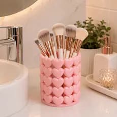 Porta Pincéis Maquiagem Porta Canetas Organizador de Mesa Porta Objetos Decorativo Coração