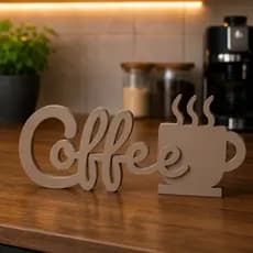 Letreiro Coffee Decorativo | Placa para Cantinho do Café | Decoração Cozinha | Coffee Bar | Enfeite Cafeteria