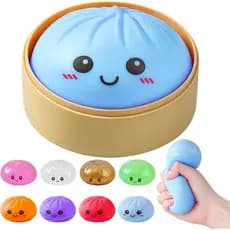 Squishies de Dumpling, Caixa Surpresa de Dumpling, Bolas Anti-stress de Dumplings Coloridos, Brinquedo Sensorial Fidget,