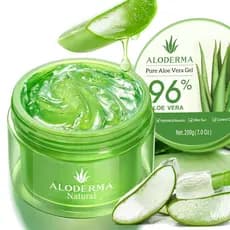 Gel de Aloe Vera Aloderma Produzido em até 12 Horas Após a Colheita com 96% de Aloe Vera Orgânica Pura para Pele, Couro