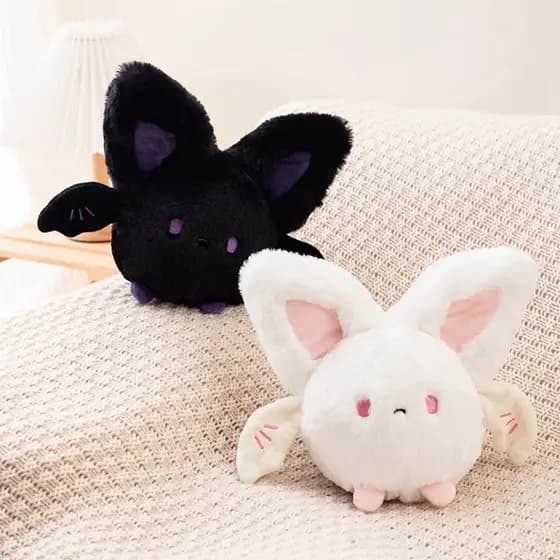 JAMXUN Brinquedo de Pelúcia Esférico de 20cm, Boneco de Pelúcia Diabo, Boneco de Fada Anjo Rosa e Branco UUV4 4TJD