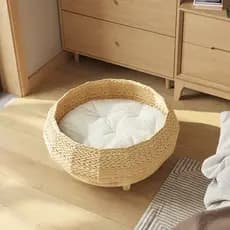 [Desconto de novo produto] Maca de gato tecida para gatos, madeira maciça, suprimentos para animais de estimação, almofa