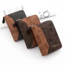 Bolsa de Moedas Vertical Curta Dourada para Homens com Corrente NKNG