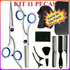 Kit 5/11 Tesouras De Barbeiro Cortar Cabelo Pente Ferramentas Especializadas de Corte de Cabelo