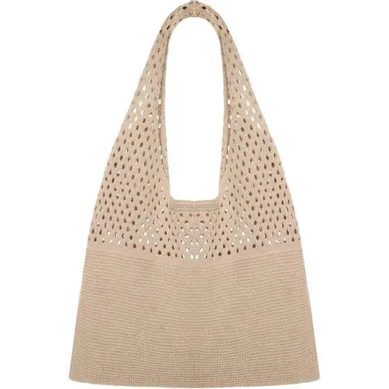 Bolsa de Praia de Crochê para Mulheres, Bolsa de Praia de Malha, Bolsa de Ombro Boêmia Estética para o Verão e Férias