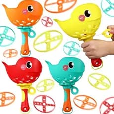 Conjunto de 4 Brinquedos Lançadores de Disco Voador, Brinquedos em Lote para Crianças, Inclui Lançadores de Corda e Disc