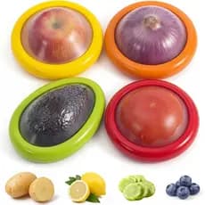 Conjunto de 4 peças de recipientes reutilizáveis para armazenamento de alimentos, preservador de abacate, organizador de