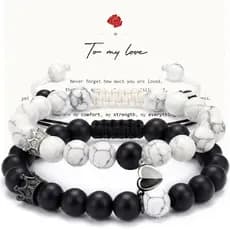 Pulseiras Magnéticas para Casais - Presente de Formatura para Ele e Ela, Pai e Filha, Irmão e Irmã, Pulseiras da Amizade