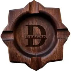 Cinzeiros Personalizados para Homens, Pais, Uso Interno e Externo, Conjunto Personalizado em Nogueira com Nome e Opções