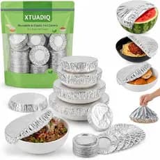Tampas de Alumínio para Alimentos com Elástico, Nova Tampa Isolante de Papel Alumínio Pop-Up 2026, Tampas Isolantes para