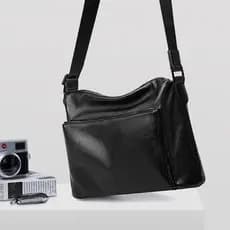 Moda estrada primeira camada de couro bolsa mensageiro masculina nova grande capacidade Casual negócios saco de couro ge
