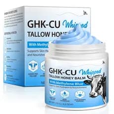 CperPeptideGHK-Cu Beef Tallow Honey Moisturizing Cream (4,2 onças), contendo azul-metileno, mel de manuka e vitamina E,