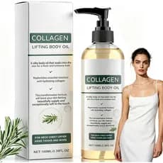 Óleo Firmador de Colágeno, Óleo Corporal Antirrugas e Antienvelhecimento com Colágeno, Ideal para Tratar Cicatrizes e Es