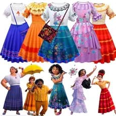 Fantasia Encanto Mirabel Madrigal para Cosplay, Vestido de Fantasia para Mulheres Adultas, Vestido de Princesa para Fest