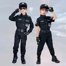 Fantasia de Policial Infantil para Meninos e Meninas, Uniforme de Polícia para Crianças, Conjunto de Roupas de Policial