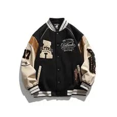 Jaqueta de Uniforme de Beisebol Bordada para Homens para Inverno e Outono 0LAT KTUR