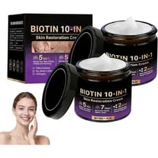 2026NewBiotin10-em-1Restauração, Lifting e Firmeza Facial para Redução de Rugas, Hidratante, Nutre Profundamente e Reduz