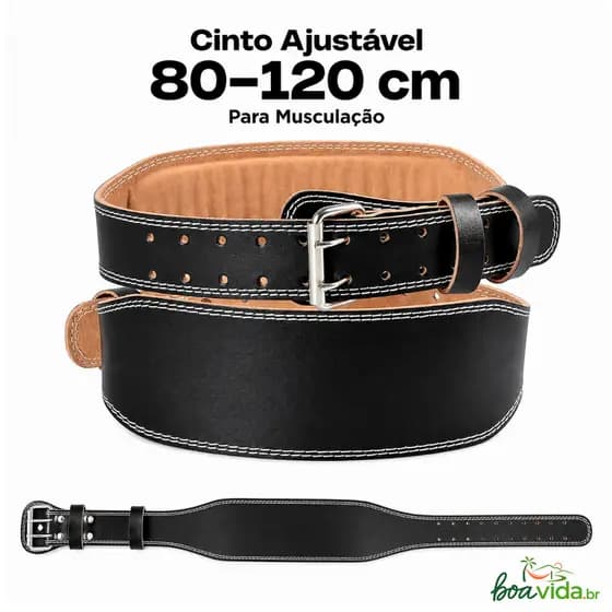 Cinturão de Musculação em Couro Premium para Treinamento, Levantamento de Peso, Crossfit
