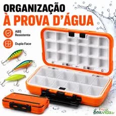 Caixa de pesca de grande capacidade com 28 compartimentos, com espaço para guardar acessórios, anzóis e iscas