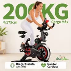 Bicicleta Bike Ergometrica Spinning Detecção De Frequência Cardíaca Academia Fitness Profissional 120kg