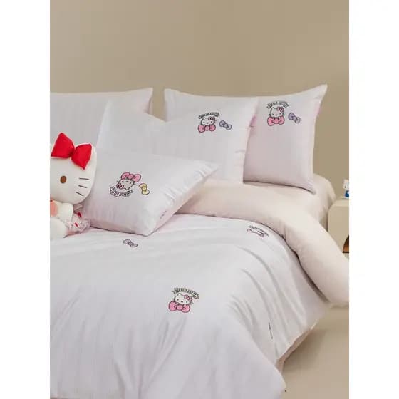 2026 novo estilo genuíno hellokitty algodão de fibra longa conjunto de quatro peças rosa algodão conjunto de três peças