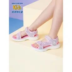 Skechers Skechers meninas sandálias verão piscando luz sapatos crianças sapatos iluminação médio grande crianças meninas