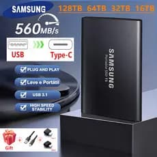 Disco Rígido Portátil HD De 128 Tb De 64 32 16 8 4 2 1 E HDD USB3.1 Tipo C Interface SSD Externo