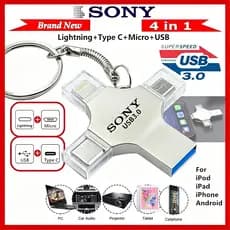 2TB 4-Em-1 OTG USB flash drive 64GB 32GB 16GB Pendrive 64GB Tipo-C Memória Vara 128GB 256GB Móvel Android PC 1TB 512GB