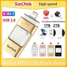 Unidade Flash De 2 Tb 1 4 Em 1 OTG USB 3.0 512 Gb 256 128 Pen Drive Cartão De Memória CType Grátis Compatível Com 64 32