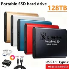 Unidade De Estado Sólido Externa Portátil De Alta Velocidade De 128 Tb 1 2 4 8 16 32 SSD Dispositivo De Armazenamento Mó